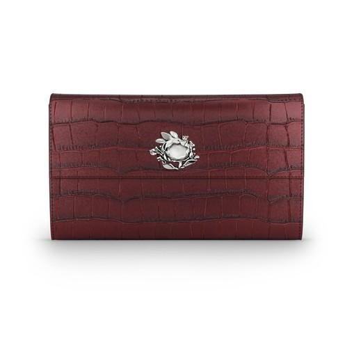 Portafoglio Raspini Jungle Continental Pelle Croco Borgogna - L0033