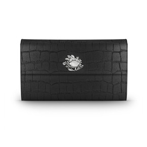 Portafoglio Raspini Jungle Continental Pelle Croco Nera - L0026 Portafoglio Raspini Jungle Continental Pelle Croco Nera - L0026
