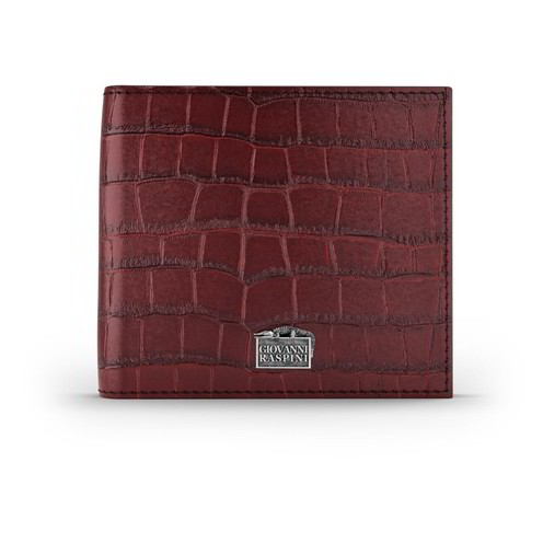 Portafoglio Raspini Pelle Croco Borgogna - L0031