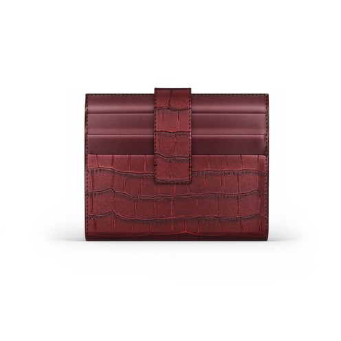 Portafoglio Raspini Pelle Croco Borgogna - L0032